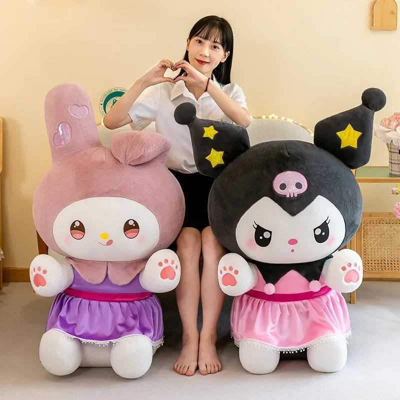 Big Size Kuromi My Melody Plush Stuffed Doll Room Decoration Bed