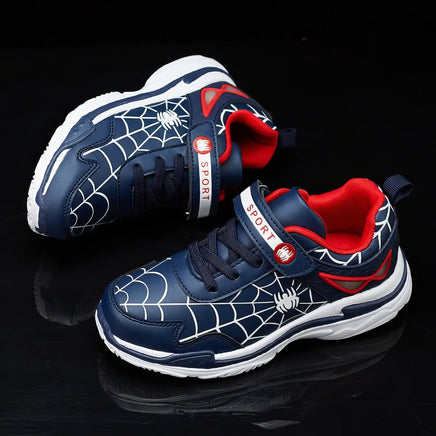 Spiderman shoes - Luxury boys sneakers - PU leather fashion casual sports tennis shoes - Lusy Store LLC