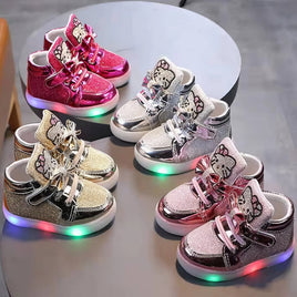 Hello Kitty girls shoes - Luminous shoes boys girls - Fashion sneakers little kid LED sneakers - Lusy Store LLC
