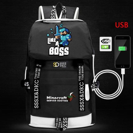 Minecraft Backpack Male Female Students Single Creeper Backpack Unique Premium Quality B117 - Lusy Store