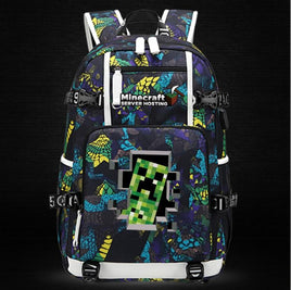 Minecraft Backpack Male Female Students Single Creeper Backpack Unique Premium Quality B133 - Lusy Store