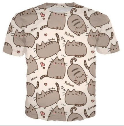 Pusheen Cat cartoon t shirt Cartoon 3d Tee - Lusy Store