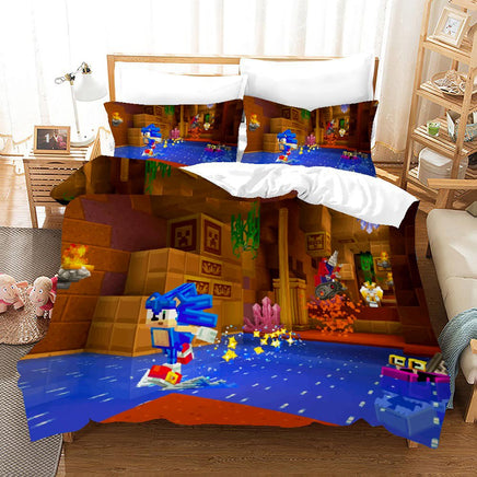 Sonic Minecraft Bed Sheets Minecraft Duvet Covers Twin Full Queen King Bed Set - Lusy Store