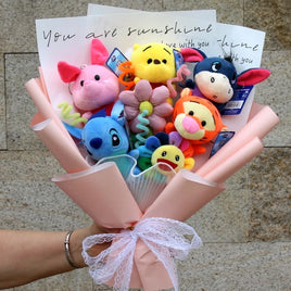 Lusy Store's collection of handmade artificial Stitch bouquets, showcasing playful and surprisingly elegant designs for special occasion gifts