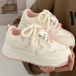 Kawaii Hello Kitty High Top Canvas Sneakers for Girls