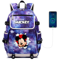 Minnie Backpack - Boys Girls Teenager School Bags USB Charging Laptop Travel Backpacks Style 31 17.7x14.5x6.3 inches