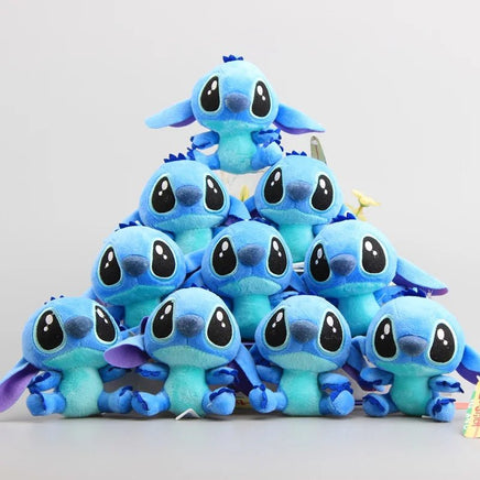 10 - Piece Set of Cute Cartoon Lilo and Stitch Small Plush Toys - 4" Kawaii Plush Keychains - Lusy Store LLC