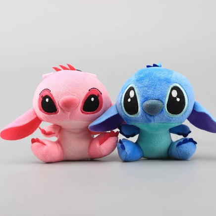10 - Piece Set of Cute Cartoon Lilo and Stitch Small Plush Toys - 4" Kawaii Plush Keychains - Lusy Store LLC