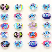 10pcs Stitch Ring Set - Cute Cartoon Stitch Acrylic Rings, Perfect Children's Party Gift - Lusy Store LLC