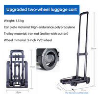 Foldable portable carts: wheel, luggage, hand truck, trolley, travel - shopping, household