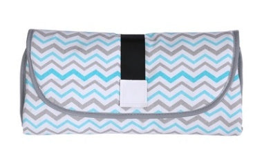 Portable Baby Changing Pad for Easy Diapering Dark gray waves