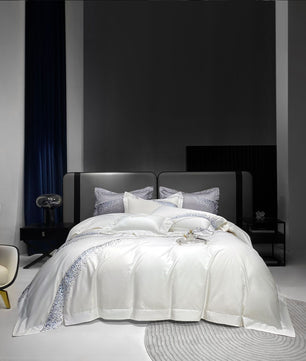 120 TC Long - staple Cotton 4 - Piece Embroidered Bedding Set - Light Luxury Design - Lusy Store LLC