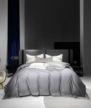 120 TC Long - staple Cotton 4 - Piece Embroidered Bedding Set - Light Luxury Design - Lusy Store LLC