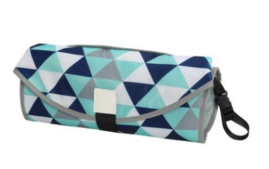 Portable Baby Changing Pad for Easy Diapering Blue triangle