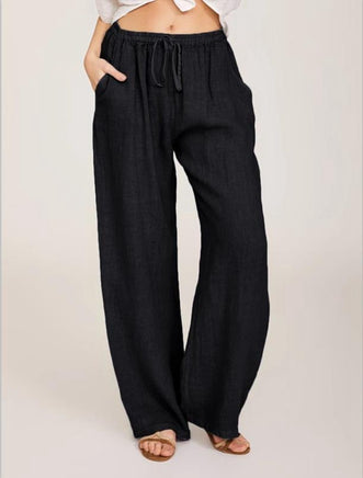 Lusy Store Women's Casual Cotton And Linen Loose Yoga Pants Pants