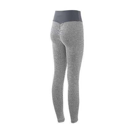 Plaid Leggings Fitness Yoga Pants Women's Seamless High Waist Breathable Gym Leggings Grey