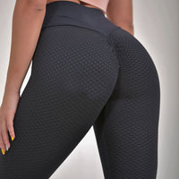 Plaid Leggings Fitness Yoga Pants Women's Seamless High Waist Breathable Gym Leggings Black