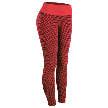Plaid Leggings Fitness Yoga Pants Women's Seamless High Waist Breathable Gym Leggings Red