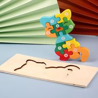 Children's Cartoon Number Animal Puzzle – Wooden 3D Fun Fox