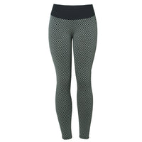Plaid Leggings Fitness Yoga Pants Women's Seamless High Waist Breathable Gym Leggings Dark Grey