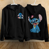 Stitch Hoodie Streetwear Fashion Black Hooded Pullover Personality Sweatshirt 15