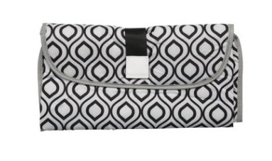 Portable Baby Changing Pad for Easy Diapering Black and white
