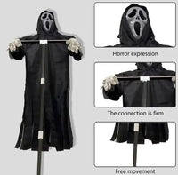 Halloween Ghost Face Scarecrow Black