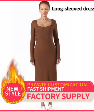 Women's Fashion Simple Solid Color Dress