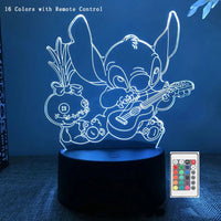 3D Stitch Night Light Lamp - 16 Colors, Remote Control, Room Decor - Perfect Gift 16 Colors 4