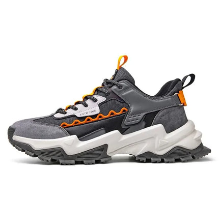 Fashion Male Lace-Up Men Sneakers Gray Orange 41