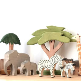Lusy Store LLC Wooden Animal Figures Handcrafted Elephant Lion Giraffe Toys Toys