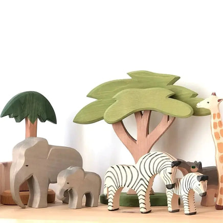 Lusy Store LLC Wooden Animal Figures Handcrafted Elephant Lion Giraffe Toys Toys