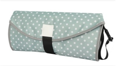 Portable Baby Changing Pad for Easy Diapering Light green dots