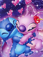 5D DIY Diamond Painting - Lilo And Stitch Sunset Landscape Mosaic Gift for Kids - Lusy Store LLC
