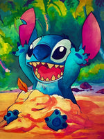 5D DIY Diamond Painting - Lilo And Stitch Sunset Landscape Mosaic Gift for Kids - Lusy Store LLC