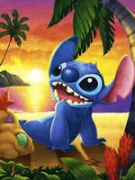 5D DIY Diamond Painting - Lilo And Stitch Sunset Landscape Mosaic Gift for Kids - Lusy Store LLC
