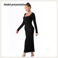 Lusy Store Women's Fashion Simple Solid Color Dress Dresses