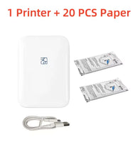 MT53 Mini Color Phone with Bluetooth and ID Photo Pocket Printer (White) Add 20pcs paper 8.4 * 11.7 * 1.9cm 3.3 * 4.6 * 0.7in