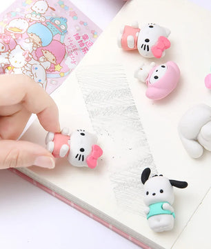 32Pcs Pokemon Figure Pencil Eraser Blind Box Hello Kitty Kuromi Melody Pikachu Student School Stationery Gifts - Lusy Store LLC 