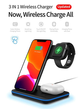 3 in 1 Wireless Charging Stand - Lusy Store LLC 