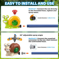 Cartoon snail sprinkler for boys and girls, summer garden lawn, water - spraying toys, fun pool party, backyard