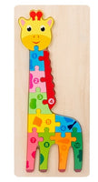 Children's Cartoon Number Animal Puzzle – Wooden 3D Fun Giraffe1
