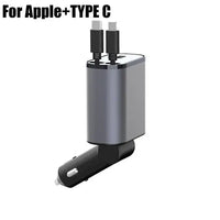 Retractable Car Charger For Apple Type C 139×65×34.5mm
