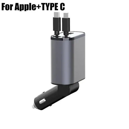 Retractable Car Charger For Apple Type C 139×65×34.5mm