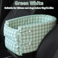 Portable Pet Car Seat Booster Green White 42x20x22cm