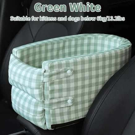 Portable Pet Car Seat Booster Green White 42x20x22cm