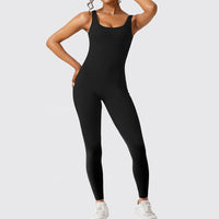 Lusy Store Women Sleeveless Flare Jumpsuits Fitness Yoga Long Pants One-Pieces