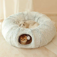 Lusy Store LLC 2 In 1 Round Tunnel Cat Beds Pets