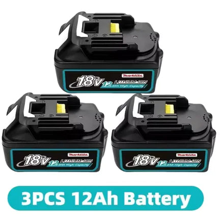 Original Li-Ion Battery – 18V, Available in 6.0Ah, 8.0Ah, 12.0Ah DC18RC Charger 3PCS 12Ah battery
