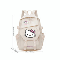 Sanrio HelloKitty Fashion Printed Student Backpack Lightweight Large Capacity Back Zipper Compartment Multi functional Design Lusy Store